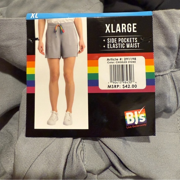 NWT Gray Pride Shorts with Rainbow Accents Size XL - Picture 5 of 5